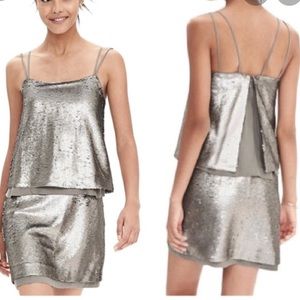 Silver Sequin Dress Banana Republic